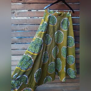 VTG Handmade Batik Maxi Skirt Gorgeous Fabric Vintage 1970s